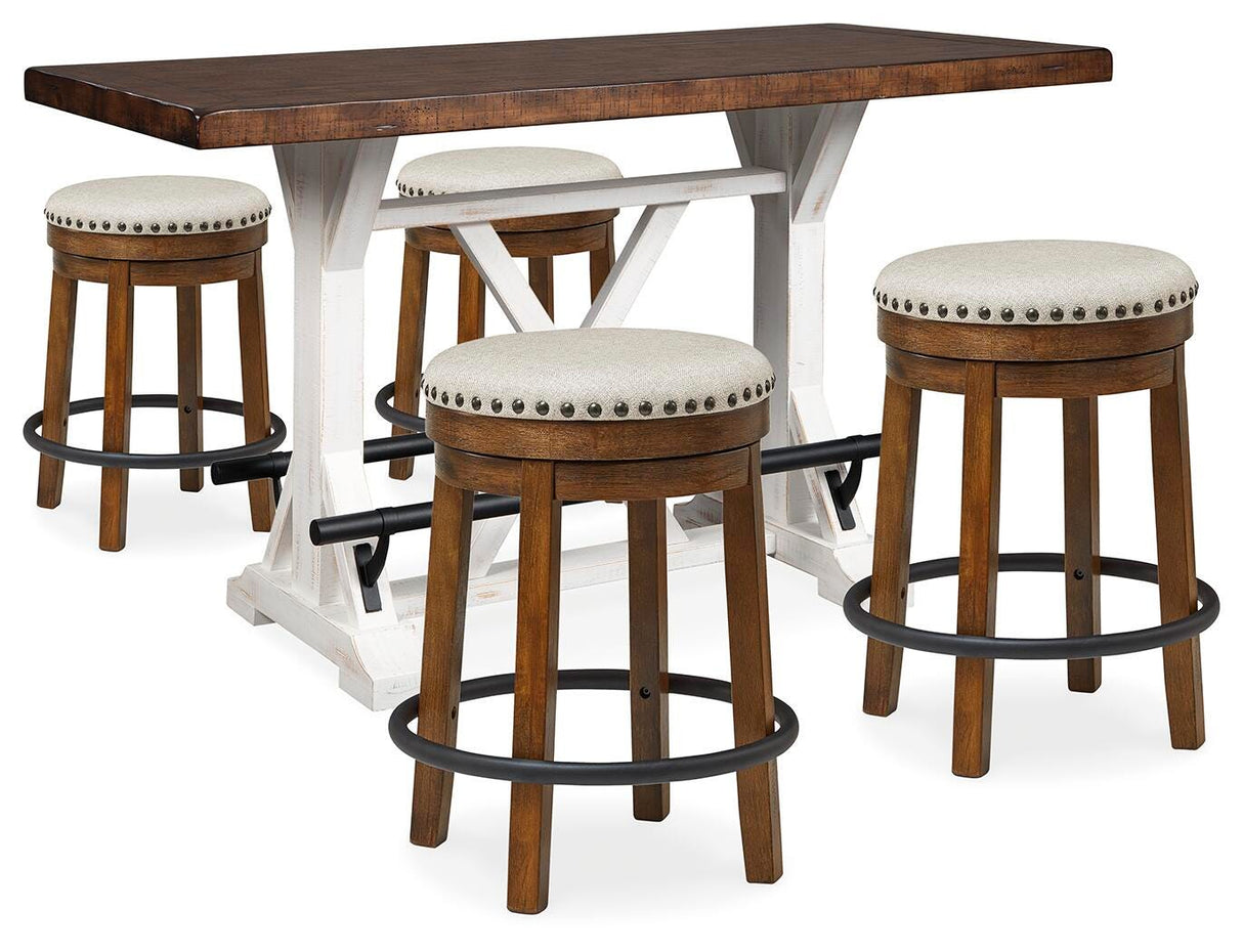 Valebeck Counter Height Table and 4 Stools - D546D8