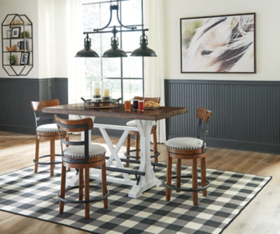Valebeck Counter Height Dining Table and 4 Barstools - D546D5