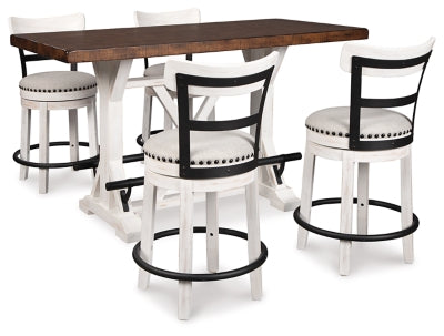 Valebeck Counter Height Dining Table and 4 Barstools - D546D4
