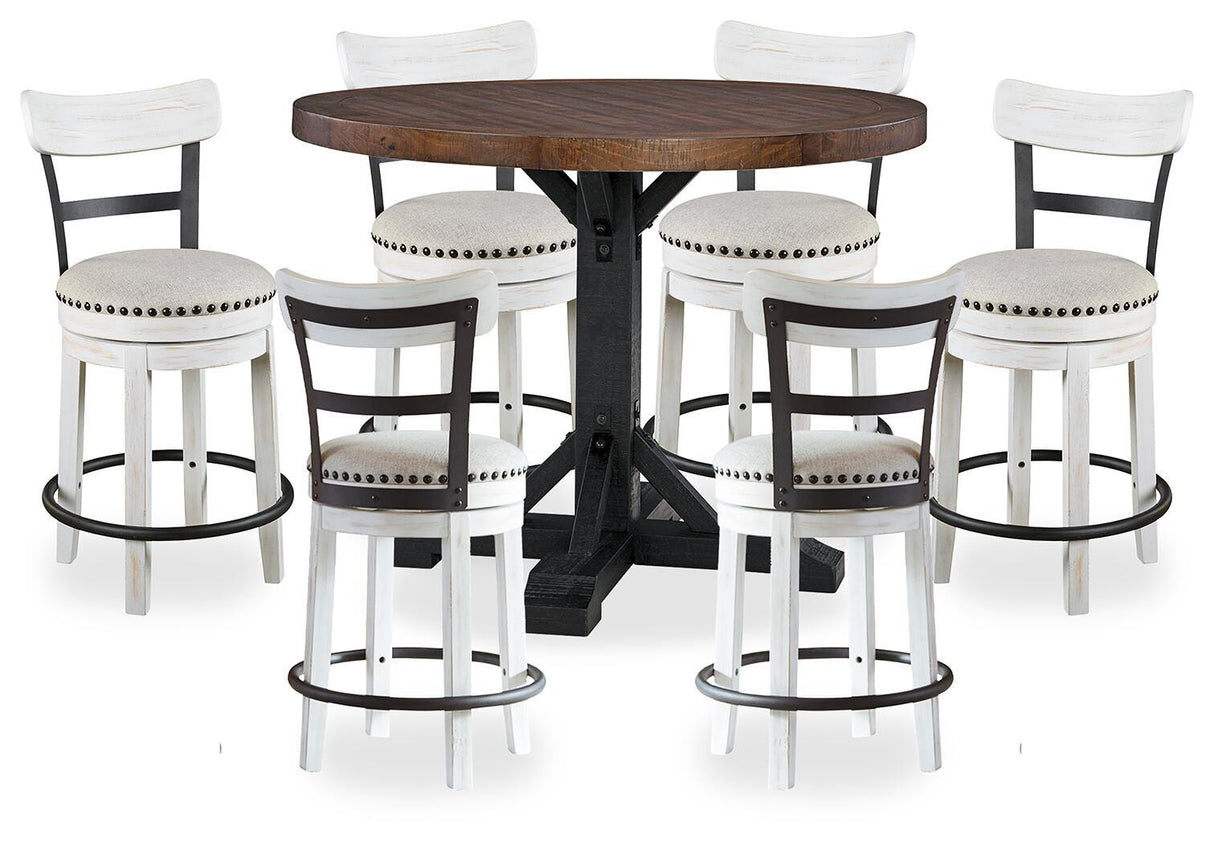 Valebeck Counter Height Dining Table and 6 Barstools - D546D34