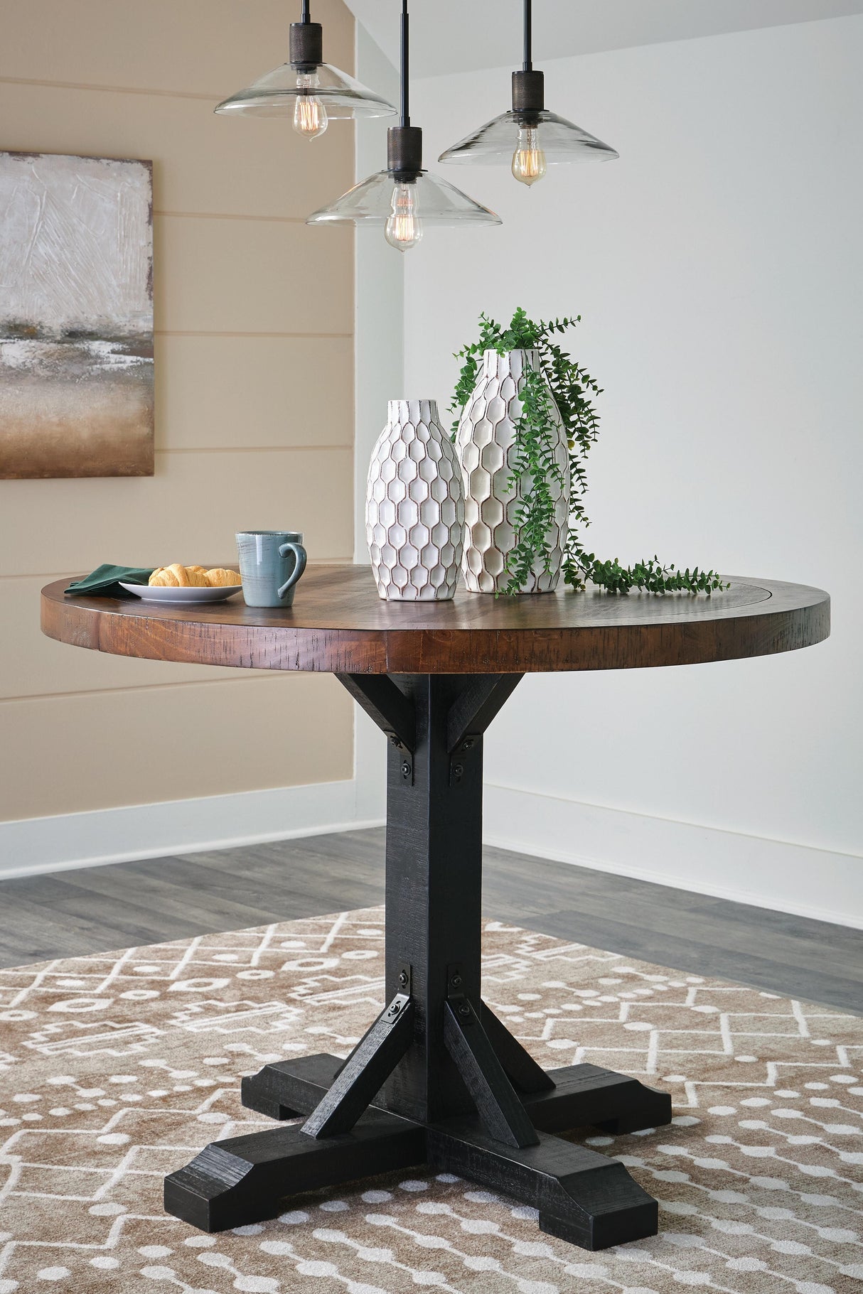 Valebeck Counter Height Dining Table and 6 Barstools - D546D34