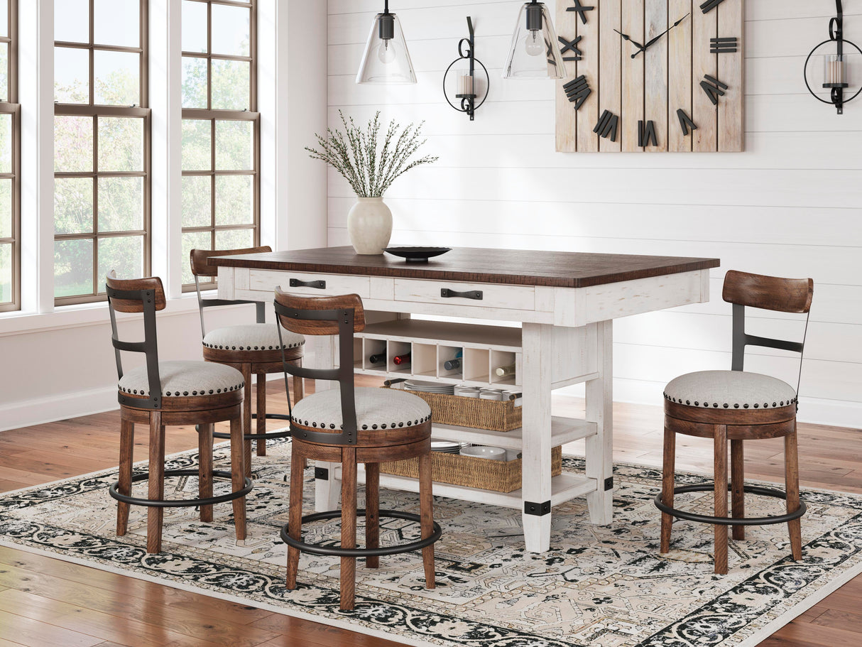 Valebeck Counter Height Dining Table and 4 Barstools - D546D23