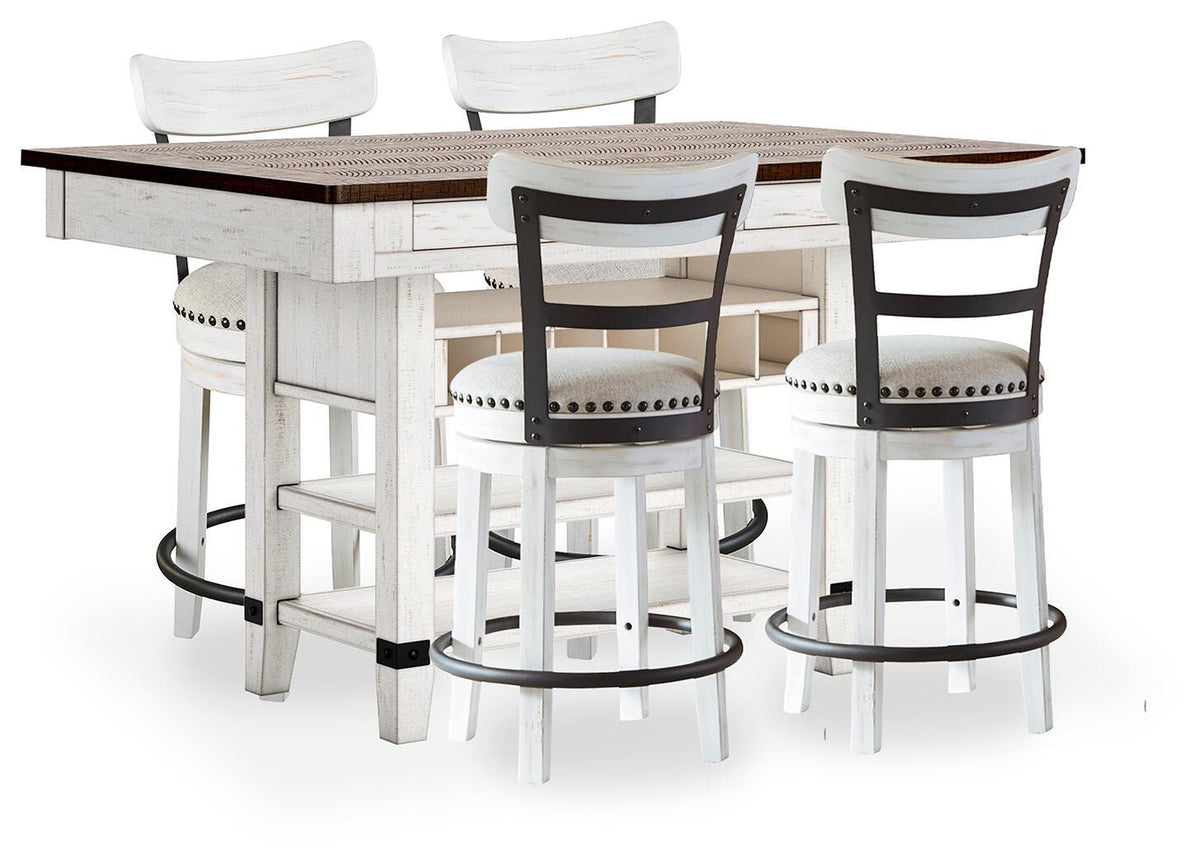 Valebeck Counter Height Dining Table and 4 Barstools - D546D14