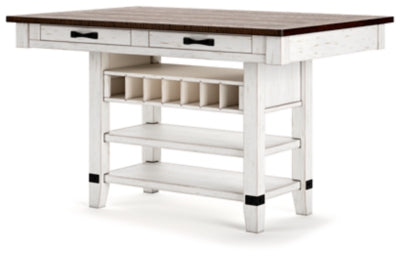 Valebeck Counter Height Dining Table and 6 Barstools - D546D36