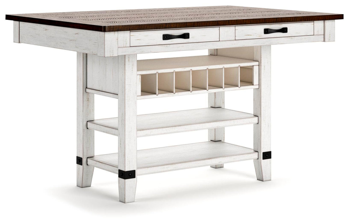 Valebeck Counter Height Dining Table and 6 Barstools - D546D33