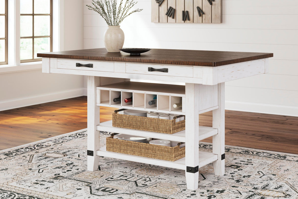 Valebeck Counter Height Dining Table and 4 Barstools - D546D10