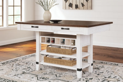Valebeck Counter Height Dining Table and 6 Barstools - D546D33