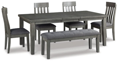 Hallanden Dining Table, 4 Chairs, and Bench - D589D2