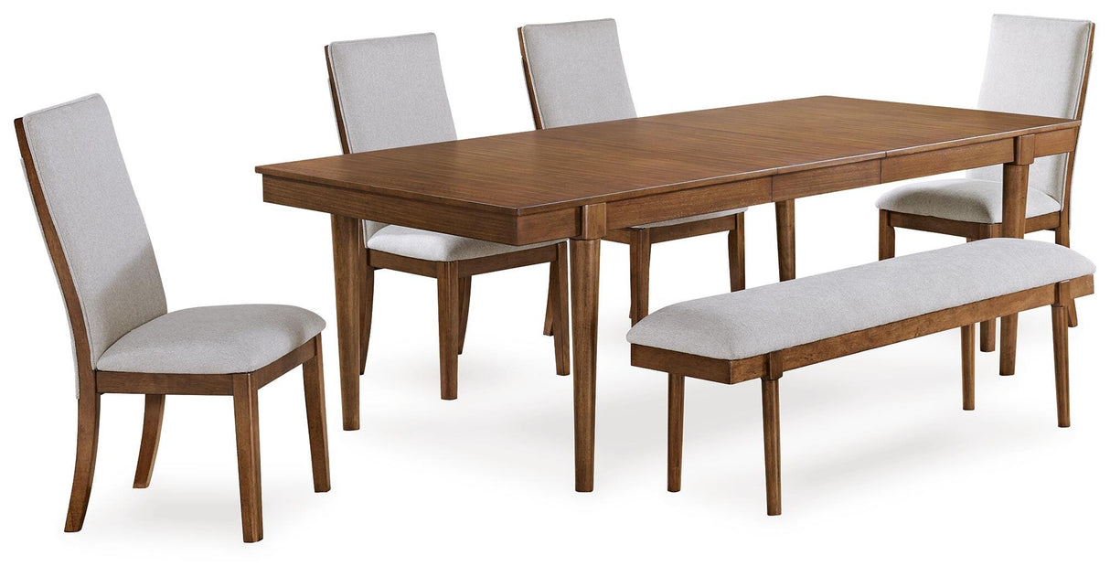 Lyncott Extension Dining Table, 4 Chairs and Bench - D615D5