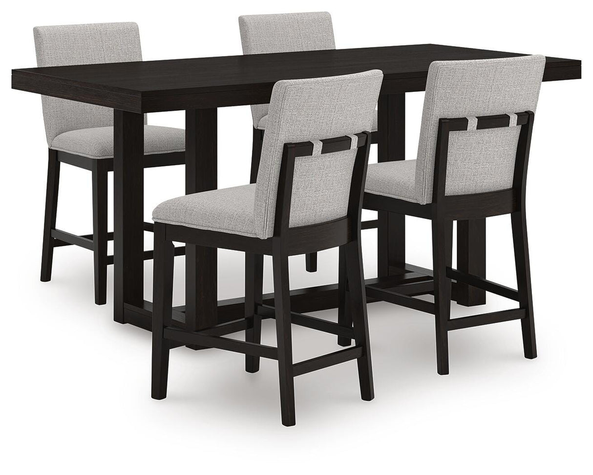 Neymorton Counter Height Dining Table and 4 Barstools - D618D5