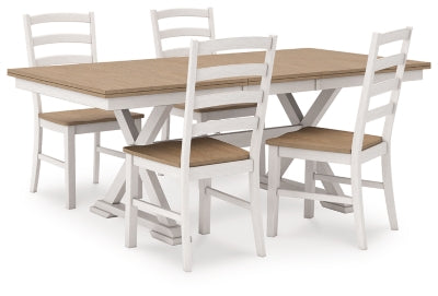 Purlaney Extension Dining Table and 4 Chairs - PCD627D1