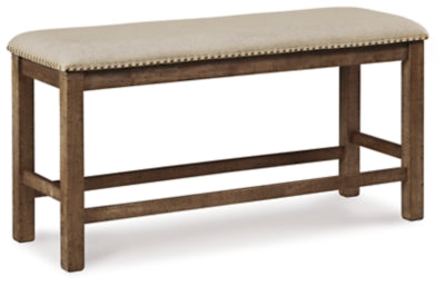 Moriville Counter Height Dining Table and 2 Barstools and Bench - D631D9