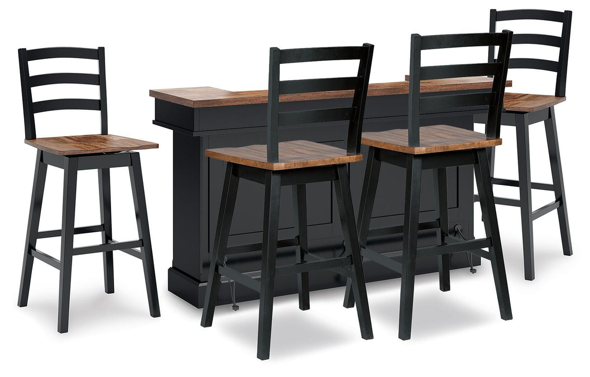Wildenauer Bar Table and 4 Barstools - D634D6