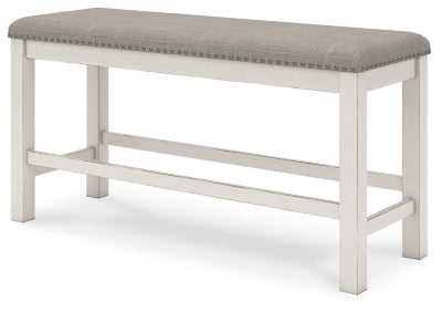 Robbinsdale Counter Height Dining Table, 4 Barstools and Bench - D642D2