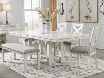 Robbinsdale Dining Table, 4 Chairs and Bench - D642D4