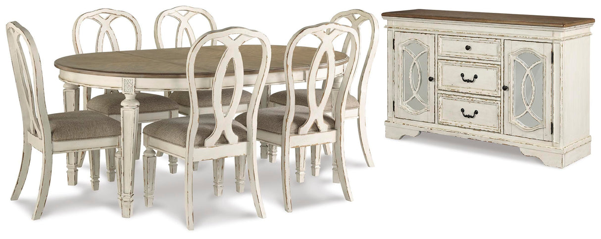 Realyn Dining Table and 6 Chairs with Server - D743D16