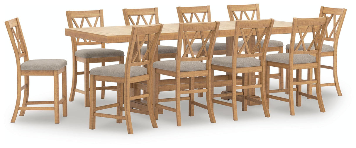 Havonplane Counter Height Dining Table and 10 Barstools - D773D3