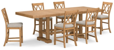 Havonplane Counter Height Extension Dining Table and 6 Barstools - D773D6