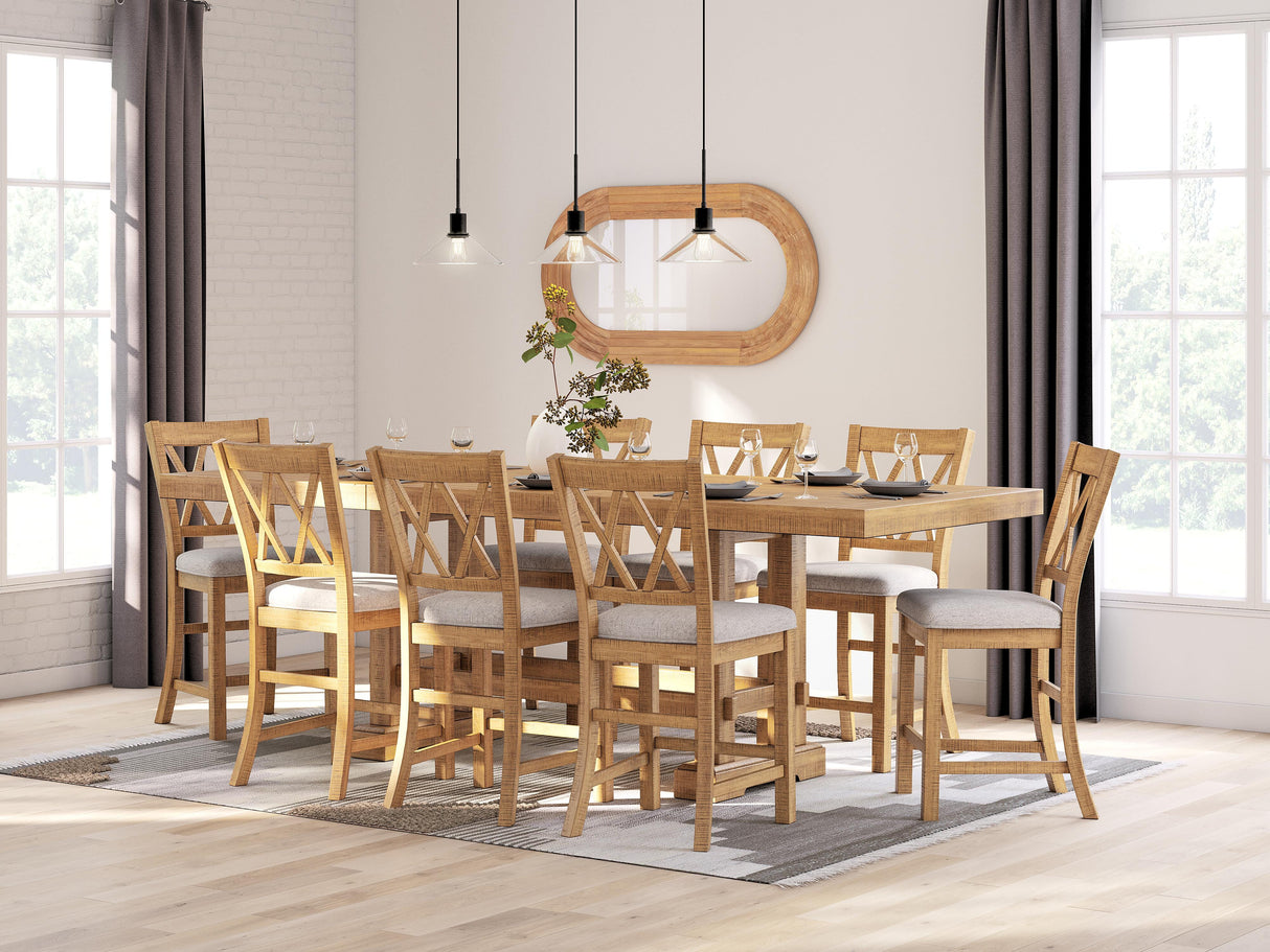 Havonplane Counter Height Dining Table and 8 Barstools - D773D4