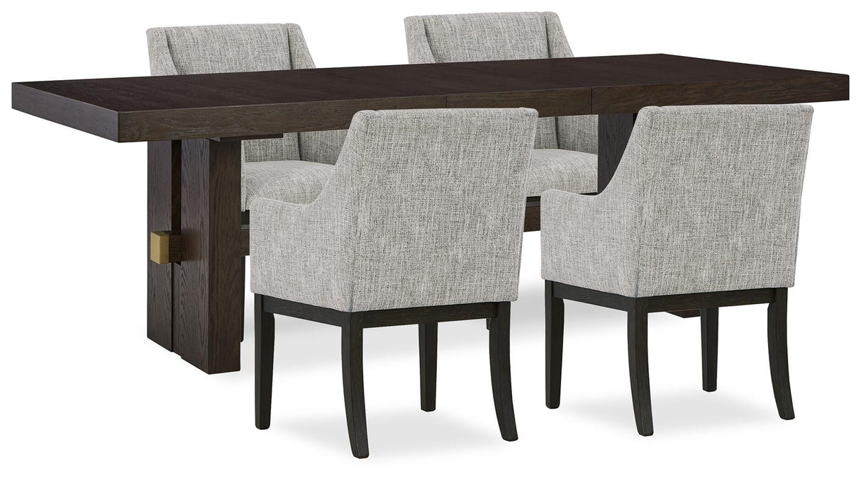Burkhaus Dining Table and 4 Chairs - D984D10