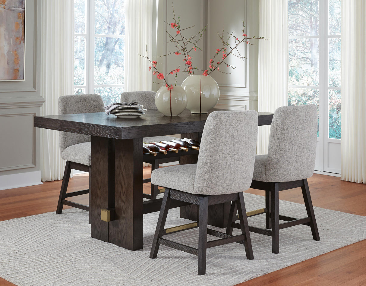 Burkhaus Counter Height Dining Table and 4 Barstools - D984D5
