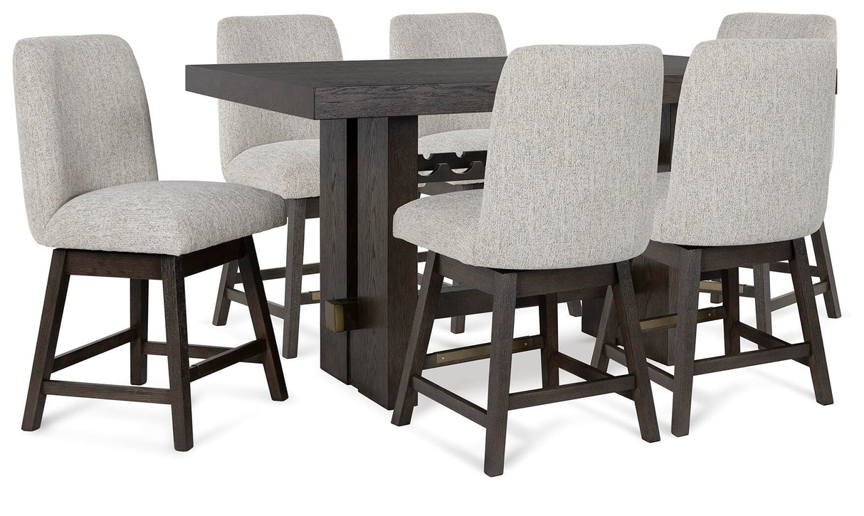 Burkhaus Counter Height Dining Table and 6 Barstools - D984D6