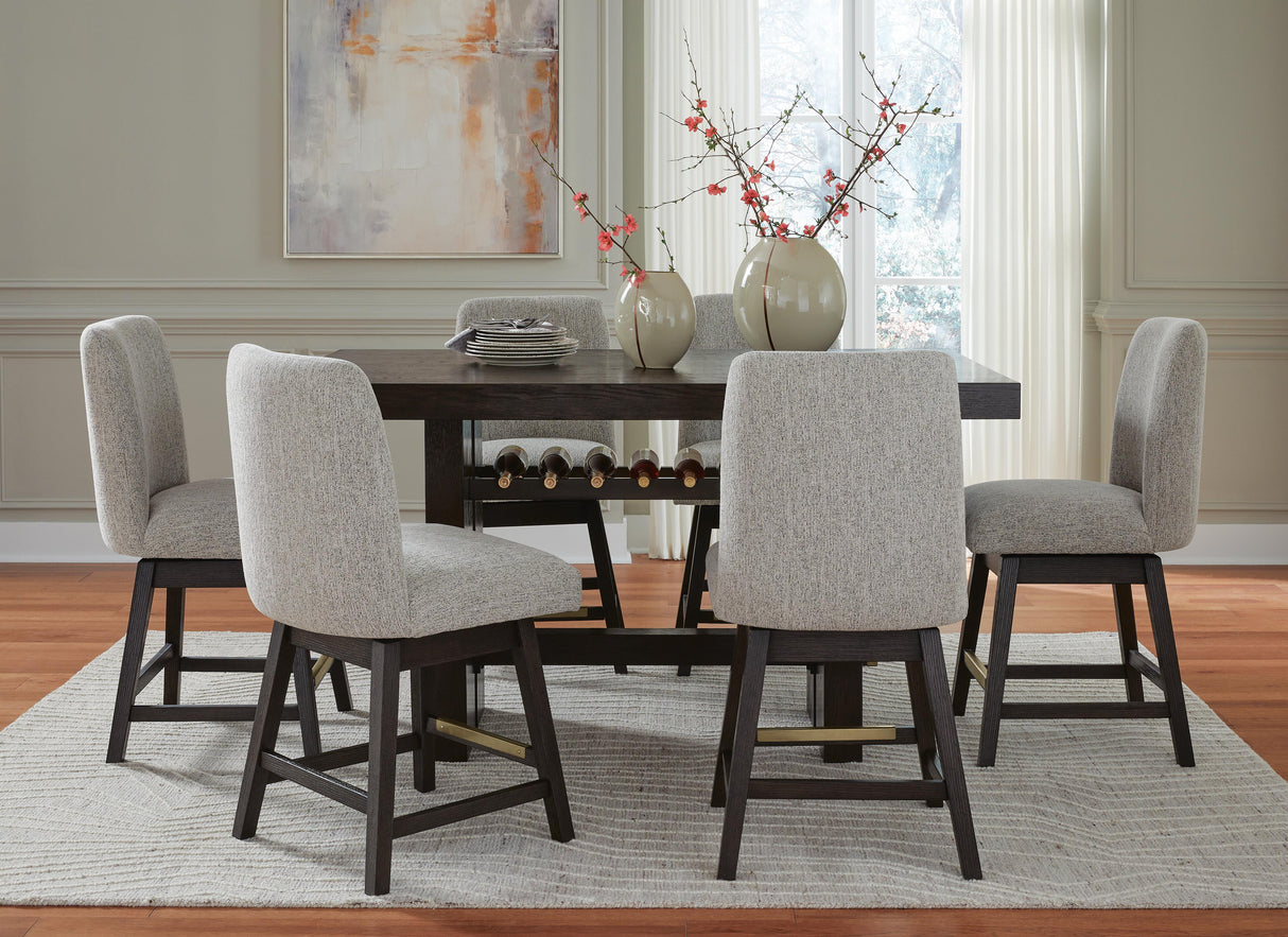 Burkhaus Counter Height Dining Table and 6 Barstools - D984D6