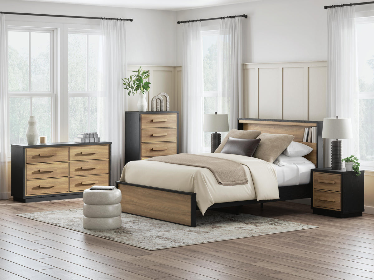 Kozmour Queen Bookcase Complete Bed Frame - EB1460-81