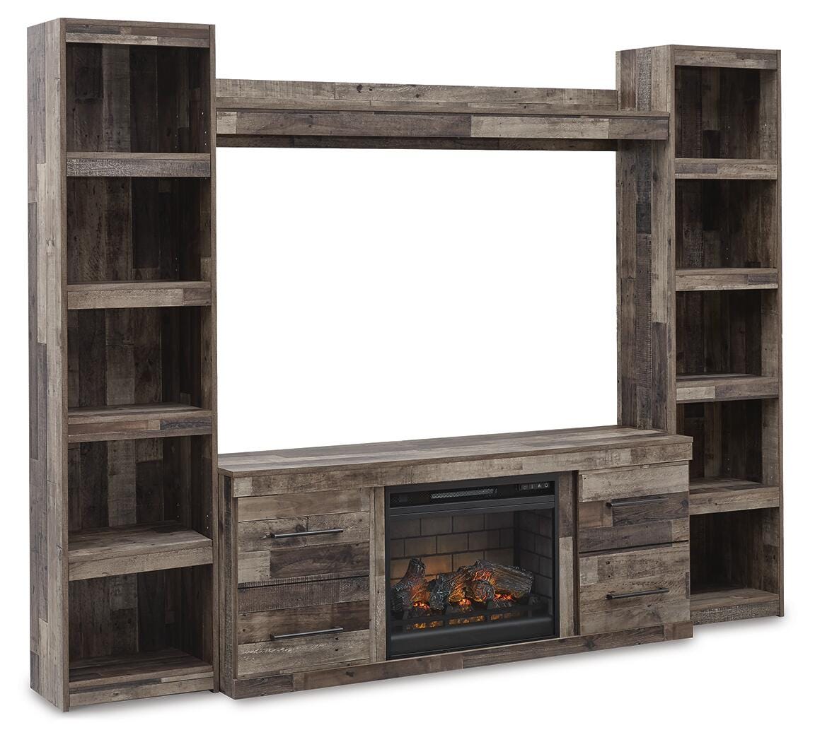 Derekson 4-Piece Entertainment Center with Electric Fireplace - EW0200W8