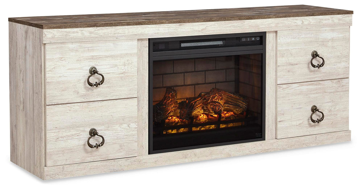 Willowton 4-Piece Entertainment Center with Electric Fireplace - EW0267W9