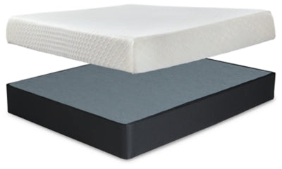 10 Inch Chime Memory Foam King Mattress and Foundation - M699M1