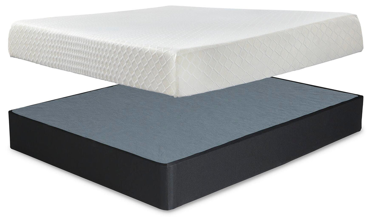 10 Inch Chime Memory Foam King Mattress and Foundation - M699M1