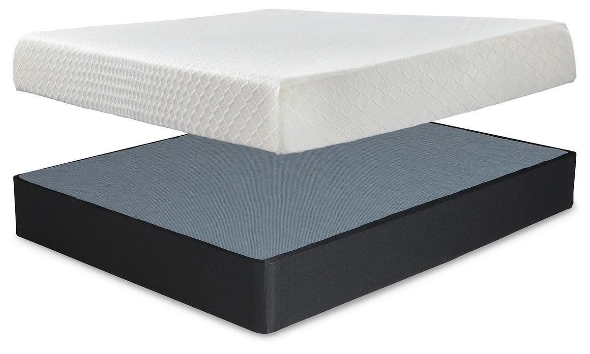 10 Inch Chime Memory Foam King Mattress and Foundation - M699M1