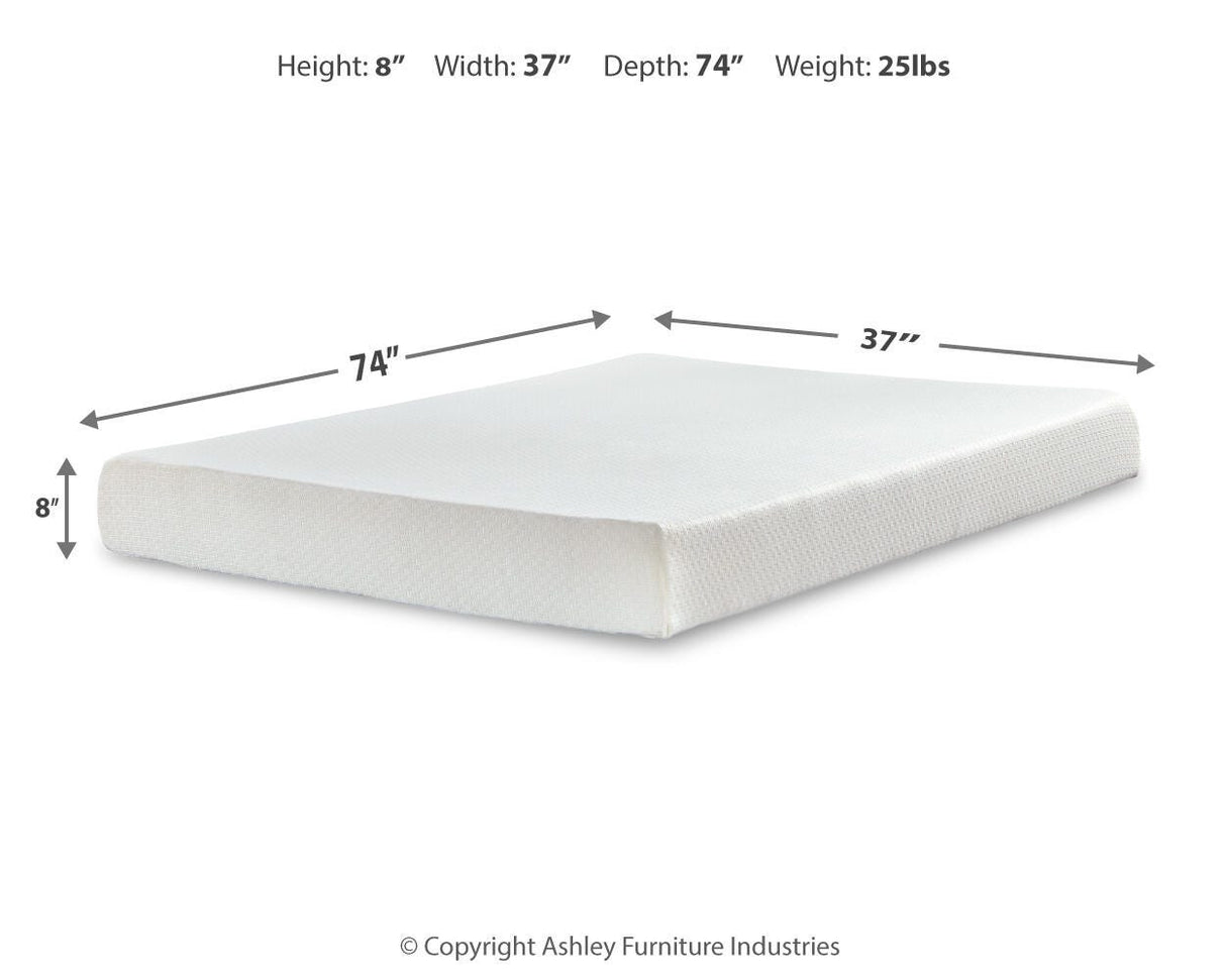 Chime 8 Inch Memory Foam Twin Mattress in a Box - M72611