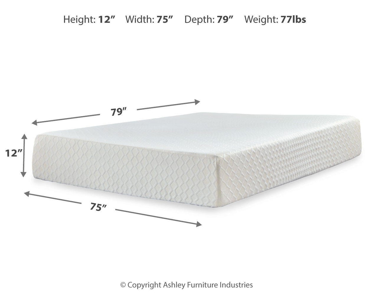 Chime 12 Inch Memory Foam King Mattress in a Box - M72741