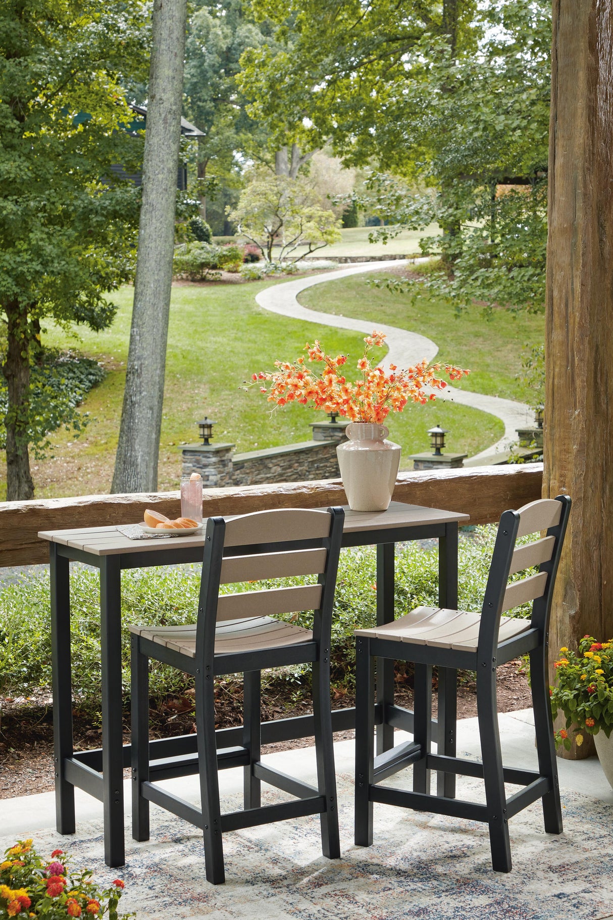 Shoreline Beach Outdoor Counter Table and 2 Barstools - PCP221-113