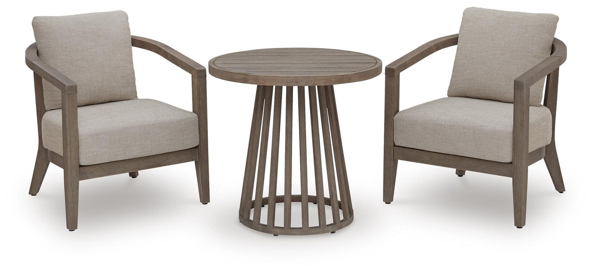 Joy Lagoon Outdoor Chairs with Cushions/Table (Set of 3) - PCP310-050