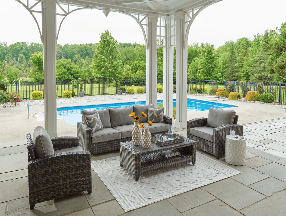 Oasis Court Outdoor Sofa/Chairs/Table Set (Set of 4) - P335-081