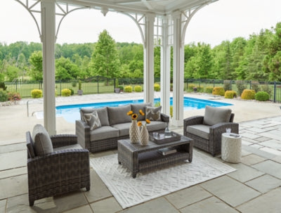 Oasis Court Outdoor Sofa/Chairs/Table Set (Set of 4) - P335-081