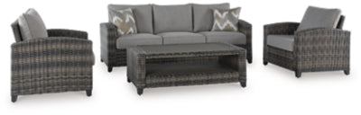 Oasis Court Outdoor Sofa/Chairs/Table Set (Set of 4) - P335-081
