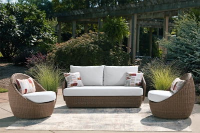 Double Point Outdoor Loveseat/2 Swivel Chairs (Set of 3) - PCP503-070