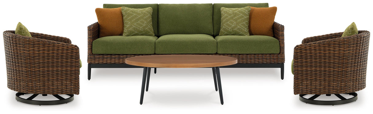 Horizon Hall Outdoor Sofa, 2 Lounge Chairs, Ottoman and Coffee Table - P572P3