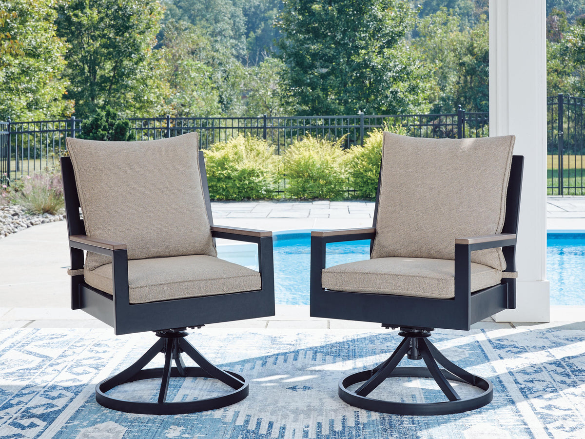 East Beach Outdoor Swivel Chair with Cushion (Set of 2) - PCP587-602A