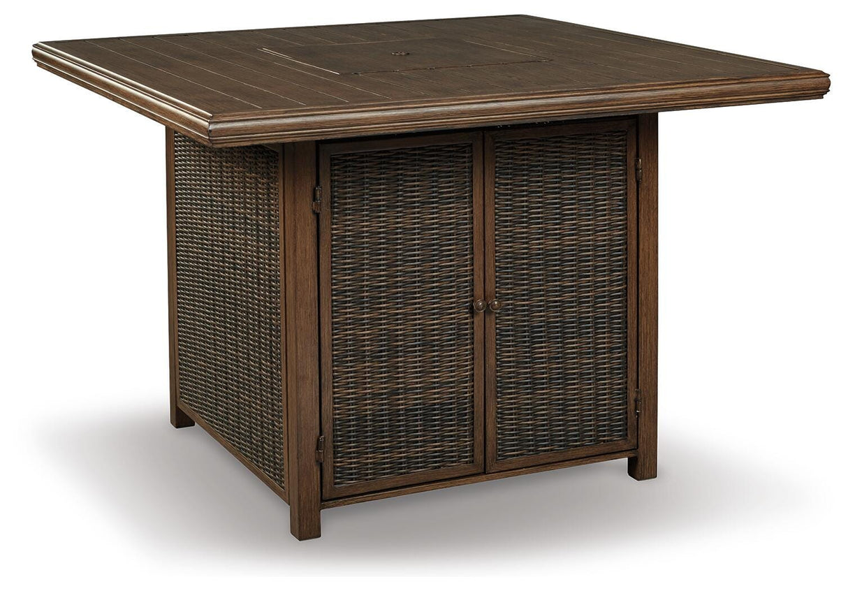 Paradise Trail Outdoor Counter Height Dining Table with 6 Barstools - P750P6