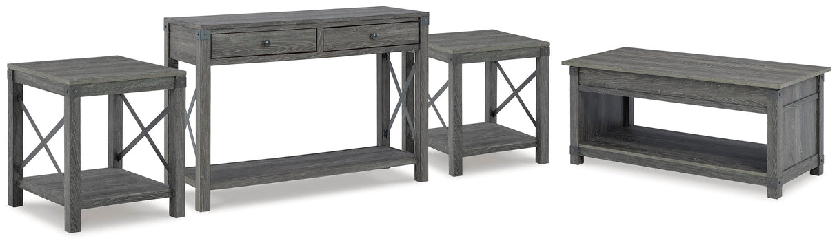 Freedan Lift-top Coffee Table, 2 End Tables and Console - T175T2