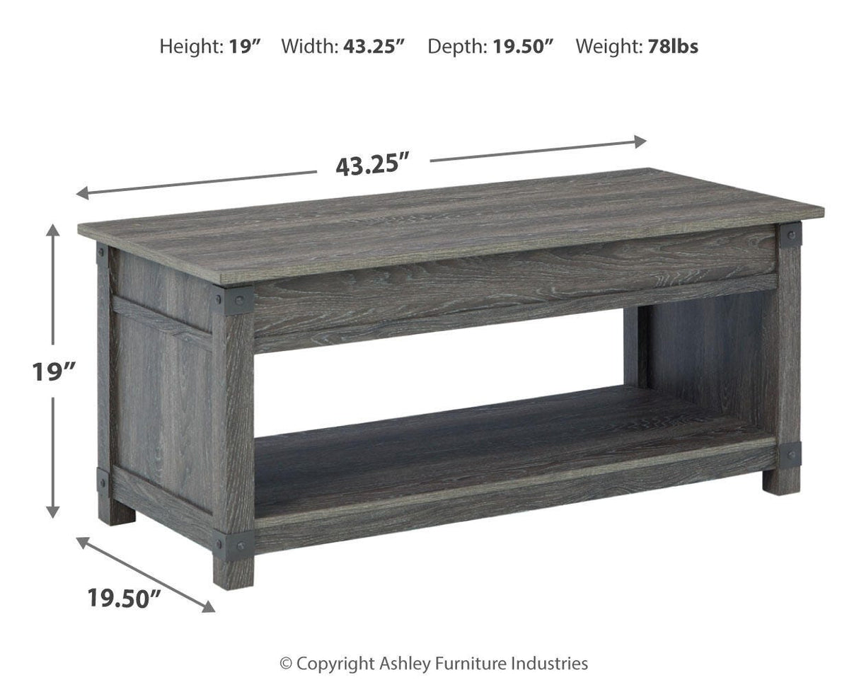 Freedan Lift-top Coffee Table, 2 End Tables and Console - T175T2