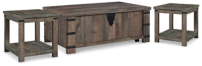 Hollum Lift-top Coffee Table and 2 End Tables - T466T1