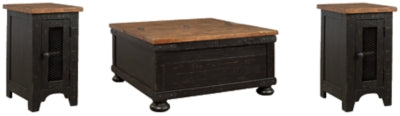 Valebeck Coffee Table and 2 Chairside End Tables - T468T1