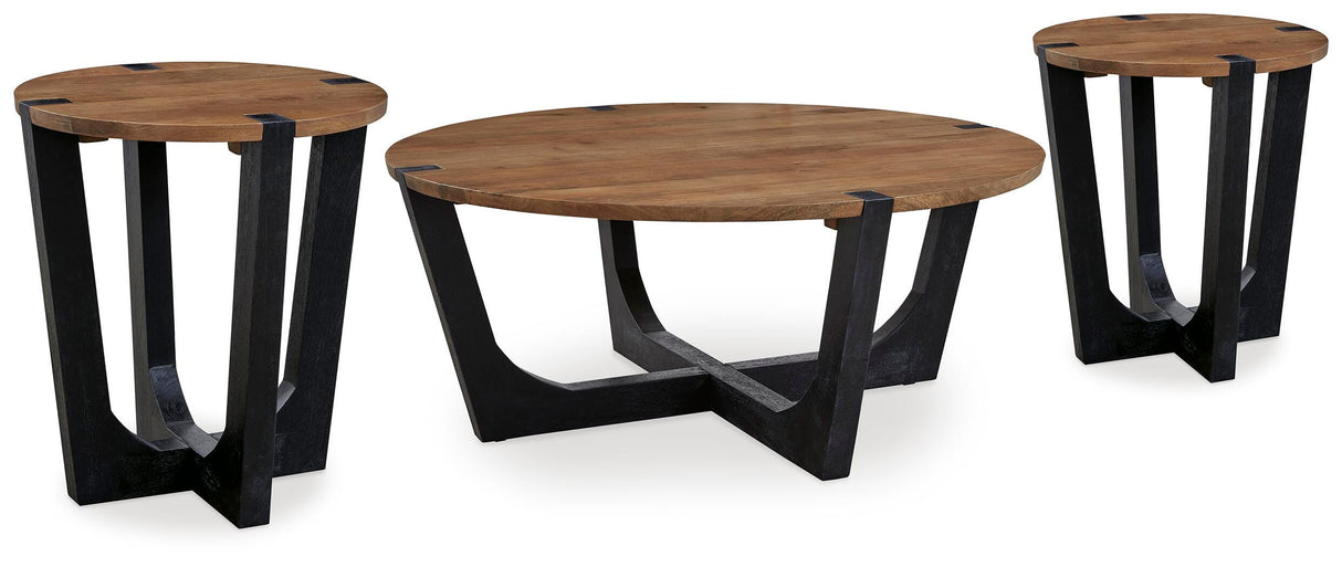Hanneforth Coffee Table and 2 End Tables - T726T1