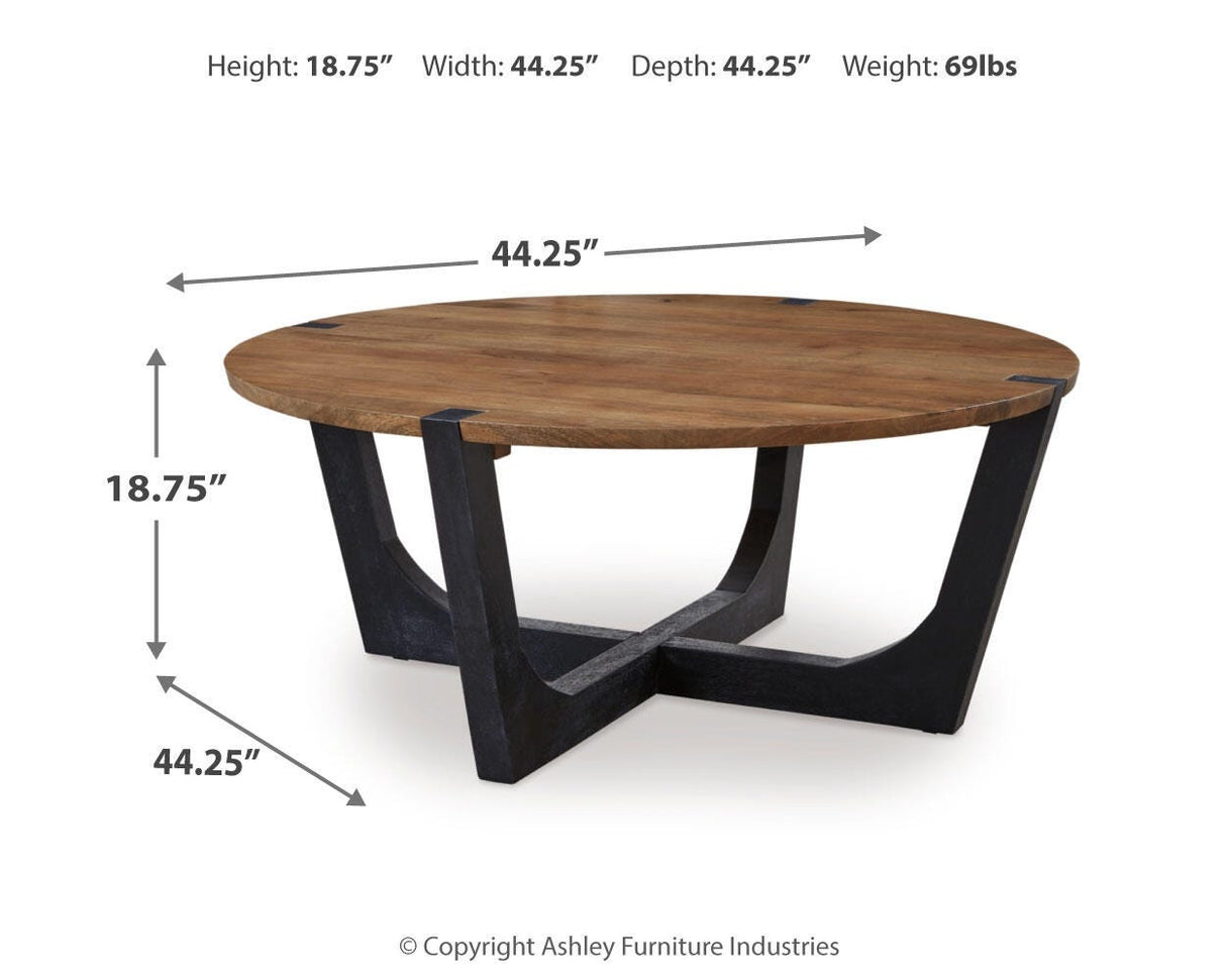 Hanneforth Coffee Table and 2 End Tables - T726T1
